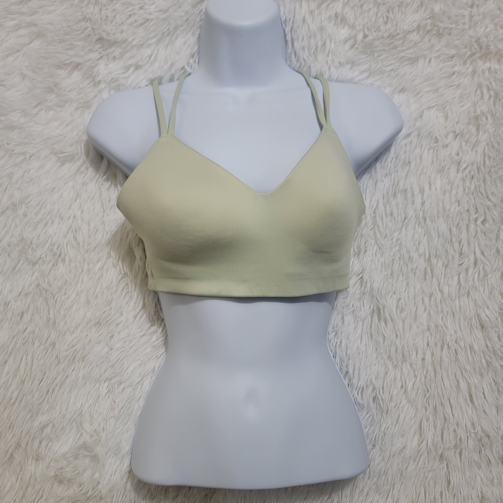 All in Motion Light Green Cross Over Back Strap Sports Bra Small